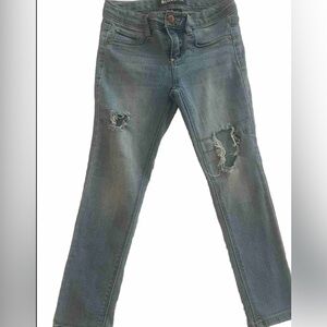 Kids Blue Spice girls size 6 distressed stretch skinny blue jeans with pockets‎
